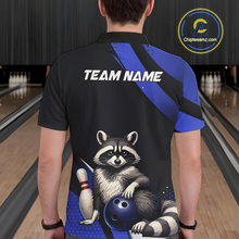 Load image into Gallery viewer, Custom Blue Ugly Raccoon Bowling Shirt for Men Bowling League Polo &amp; Quarter-Zip Gift QZT853