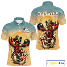 Load image into Gallery viewer, Custom Funny Crawfish Bowling Team Shirt for Men Bowling Jersey League Outfit QZT855