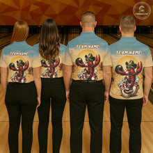 Load image into Gallery viewer, Custom Funny Crawfish Bowling Team Shirt for Men Bowling Jersey League Outfit QZT855