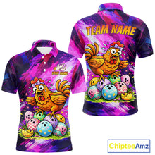 Load image into Gallery viewer, Custom Funny Chicken Bowling Team Shirt for Men Easter Bowling League Jersey Polo &amp; 1/4-Zip QZT939