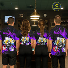 Load image into Gallery viewer, Custom Purple Funny 8 Ball Pool Billiard Team Shirts for Women Billiard League Jersey Polo &amp;1/4 Zip BHT2