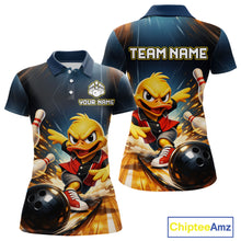 Load image into Gallery viewer, Personalized Funny Duck Bowling Team Shirt for Women Bowling League Uniform Polo &amp; 1/4-Zip QZT858