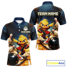 Load image into Gallery viewer, Personalized Funny Duck Bowling Team Shirt for Men Bowling League Uniform Polo &amp; 1/4-Zip QZT858