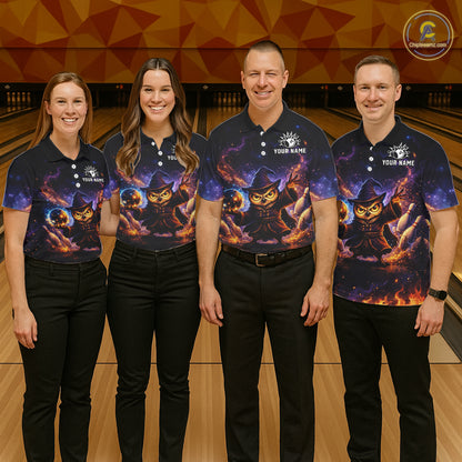 Custom Witch Owl Bowling Team Shirt Funny Bowling League Jersey Outfit for Women QZT864