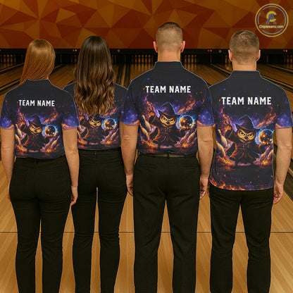Custom Witch Owl Bowling Team Shirt Funny Bowling League Jersey Outfit for Women QZT864