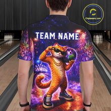 Load image into Gallery viewer, Custom Graffiti Funny Cat Bowling Shirt for Men Bowling League Jersey Polo &amp; Quarter-Zip Bowling Outfit QZT919