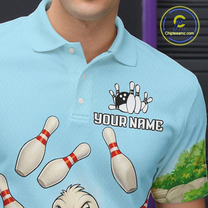 Personalized Funny Duck Bowling Team Shirt for Men Bowling Jersey Performance Polo & 1/4-Zip QZT45