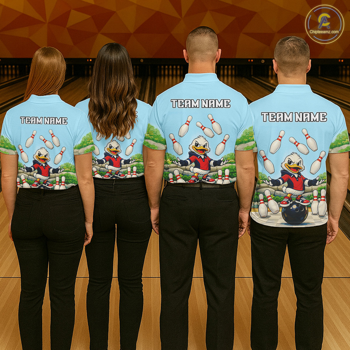 Personalized Funny Duck Bowling Team Shirt for Men Bowling Jersey Performance Polo & 1/4-Zip QZT45