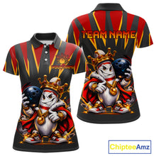 Load image into Gallery viewer, Polo shirt with cartoon character design and customizable text on a white background