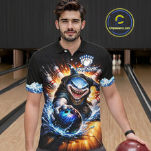 Load image into Gallery viewer, Personalized Funny Shark Bowling Team Shirt Bowling Jersey for Men Polo &amp; Quarter-Zip QZT948