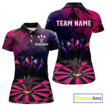 Load image into Gallery viewer, Personalized Pink Dart Shirt for Women Team Dart Jersey Dartboard Shirt Polo &amp; Quarter-Zip DHT12