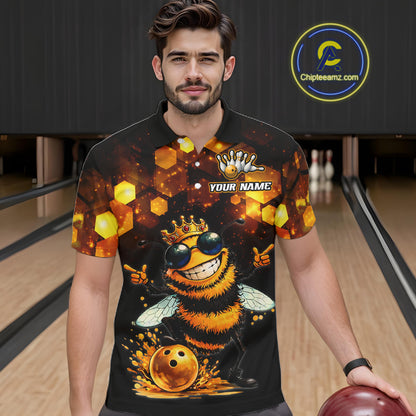 Funny Bee Bowling Shirt for Men Custom Bowling Team Jersey Bowling Outfit Polo & Quarter-Zip QZT952