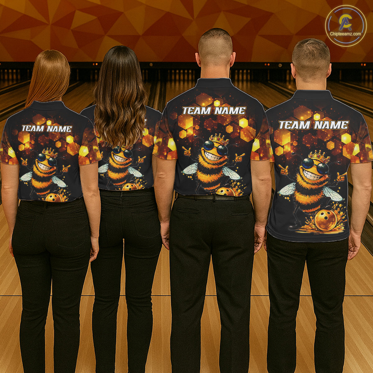 Funny Bee Bowling Shirt for Women Custom Bowling Team Jersey Bowling Outfit Gift for Bowlers QZT952