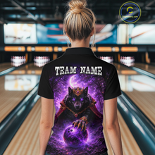 Load image into Gallery viewer, Personalized Night Realm King Wolf Bowling Shirt Crown Bowling Jersey for Women QZT961