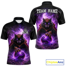 Load image into Gallery viewer, Personalized Night Realm King Wolf Bowling Shirt Crown Bowling Jersey for Men QZT961
