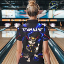 Load image into Gallery viewer, Custom Funny King Wolf Bowling Shirt for Women Crown Bowling Jersey Thunder Bowling Shirt Polo &amp; Quarter-Zip QZT962