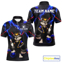 Load image into Gallery viewer, Custom Funny King Wolf Bowling Shirt for Men Crown Bowling Jersey Thunder Bowling Shirt Polo &amp; Quarter-Zip QZT962