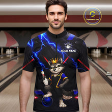 Load image into Gallery viewer, Custom Funny King Wolf Bowling Shirt for Men Crown Bowling Jersey Thunder Bowling Shirt Polo &amp; Quarter-Zip QZT962