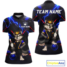 Load image into Gallery viewer, Custom Funny King Wolf Bowling Shirt for Women Crown Bowling Jersey Thunder Bowling Shirt Polo &amp; Quarter-Zip QZT962