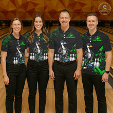 Load image into Gallery viewer, Personalized Green Funny Goose Bowling Team Shirt for Women Bowling League Jersey Polo &amp; 1/4-Zip QZT877