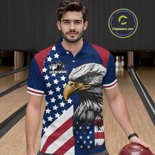 Load image into Gallery viewer, Custom US Flag Eagle Bowling Team Shirt for Men Bowling League Jersey Polo &amp; Quarter-Zip QZT816