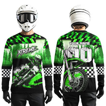 Load image into Gallery viewer, Personalized Green Motocross Jersey for Adult Kids Extreme Racing Shirt Dirt Bike Clothes MHT125