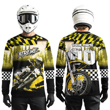 Load image into Gallery viewer, Personalized Yellow Motocross Jersey for Adult Kids Extreme Racing Shirt Dirt Bike Clothes MHT125