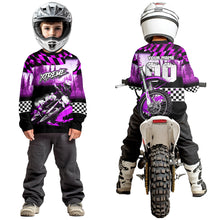 Load image into Gallery viewer, Personalized Purple Motocross Jersey for Adult Kids Extreme Racing Shirt Dirt Bike Clothes MHT125