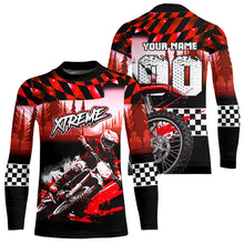 Load image into Gallery viewer, Personalized Red Motocross Jersey for Adult Kids Extreme Racing Shirt Dirt Bike Clothes MHT125