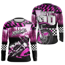 Load image into Gallery viewer, Personalized Pink Motocross Jersey for Adult Kids Extreme Racing Shirt Dirt Bike Clothes MHT125
