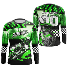 Load image into Gallery viewer, Personalized Green Motocross Jersey for Adult Kids Extreme Racing Shirt Dirt Bike Clothes MHT125