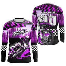 Load image into Gallery viewer, Personalized Purple Motocross Jersey for Adult Kids Extreme Racing Shirt Dirt Bike Clothes MHT125