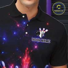 Load image into Gallery viewer, Personalized Galaxy Bowling Shirt Polo &amp; 1/4-Zip for Men Bowling Jersey League QZT837