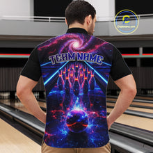 Load image into Gallery viewer, Personalized Galaxy Bowling Shirt Polo &amp; 1/4-Zip for Men Bowling Jersey League QZT837