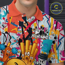Load image into Gallery viewer, Custom Graffiti Funny Fast Food Bowling Shirt Bowling Team Jersey for Men Bowling Outfit QZT798