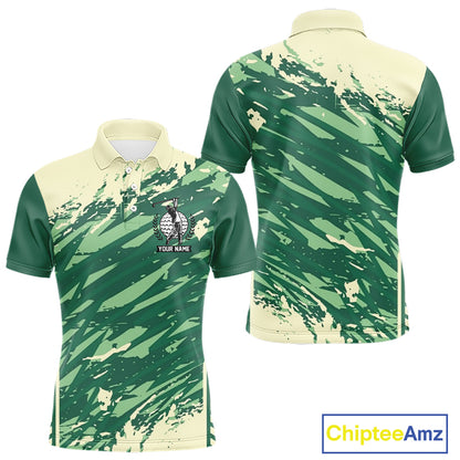 Green Golf Clubs Custom Name Mens Golf Polo Shirts Personalized Team Golf Tops NHN0007