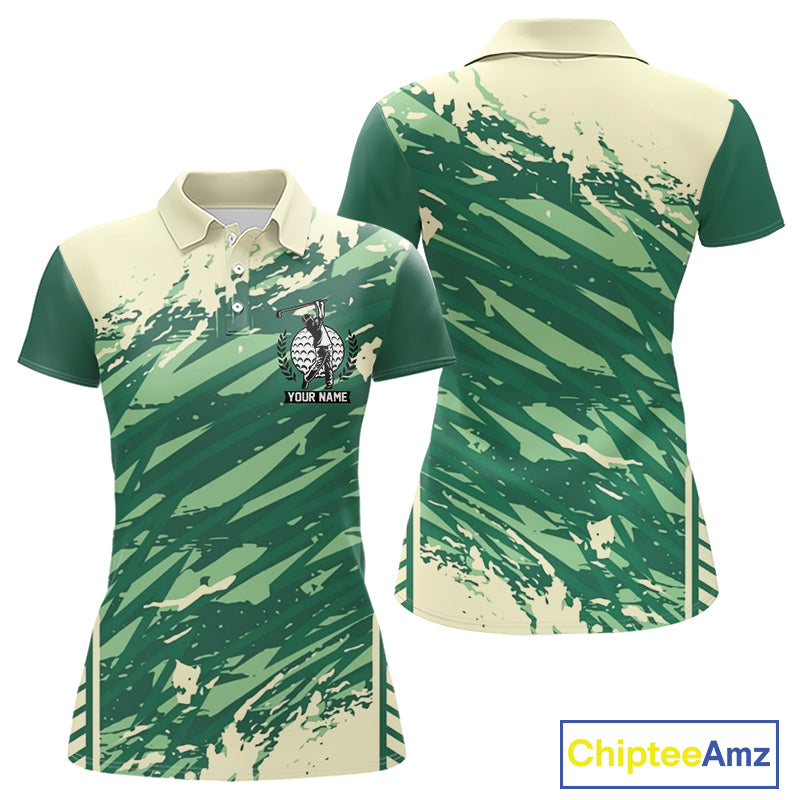 Green Golf Clubs Custom Name Womens Golf Polo Shirts Personalized Team Golf Tops NHN0007