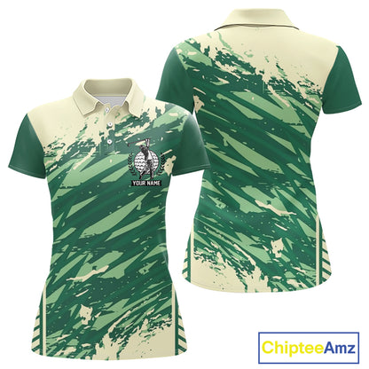 Green Golf Clubs Custom Name Womens Golf Polo Shirts Personalized Team Golf Tops NHN0007