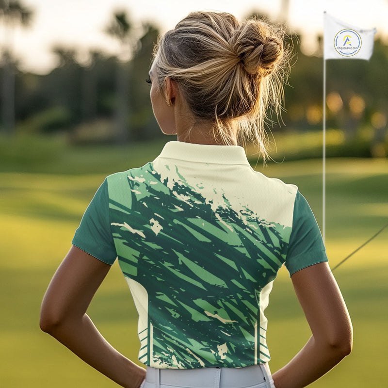 Green Golf Clubs Custom Name Womens Golf Polo Shirts Personalized Team Golf Tops NHN0007