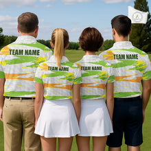 Load image into Gallery viewer, Mens Golf Polo Shirt Custom Name Green Pattern Golf Shirts Custom Golf Clubs For Team Golf Top NHN0020