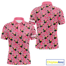 Load image into Gallery viewer, Pink Flamingo Pattern Mens Golf Polo Shirts Custom Name Funny Team Golf Tops For Men, Golf Gifts NHN0160