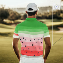 Load image into Gallery viewer, Funny Watermelon Polo Shirt, Mens Golf Polo Shirt Custom Watermelon Pattern, Team Golf Tops NHN0182