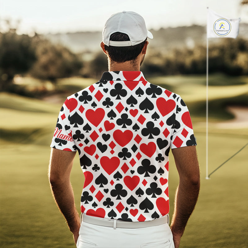 Poker Mens Golf Polo Shirt Custom Name Funny Golf Top For Team, Golfer Gift For Men NHN0189