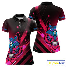 Load image into Gallery viewer, Funny Pink Wolf Golf Polo Shirt for Women Custom Golf Ball Team Jersey Womens Golf League Shirt Golf Gifts