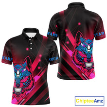 Load image into Gallery viewer, Funny Pink Wolf Golf Polo Shirt For Men Custom Golf Ball Team Jersey Mens Golf League Shirt Golf Gifts NHN0056