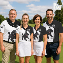 Load image into Gallery viewer, Funny Husky Black And White Pattern Custom White Golf Ball Womens Golf Polo Shirts, Dog Lover Gift NHN0066