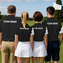 Load image into Gallery viewer, Funny Mens Golf Polo Shirt Black &amp; White Pattern Golf Team Shirt Custom Golf Clubs, Dog Lover Gift NHN0066