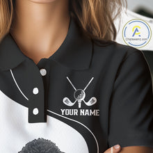 Load image into Gallery viewer, Funny Husky Black And White Pattern Custom White Golf Ball Womens Golf Polo Shirts, Dog Lover Gift NHN0066