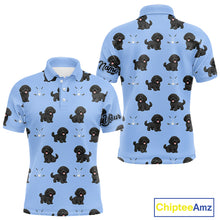 Load image into Gallery viewer, Mens Golf Polo Shirt Custom Funny Black Poodle Blue Pattern Team Mens Golf Tops, Dog Lover Gift NHN0208