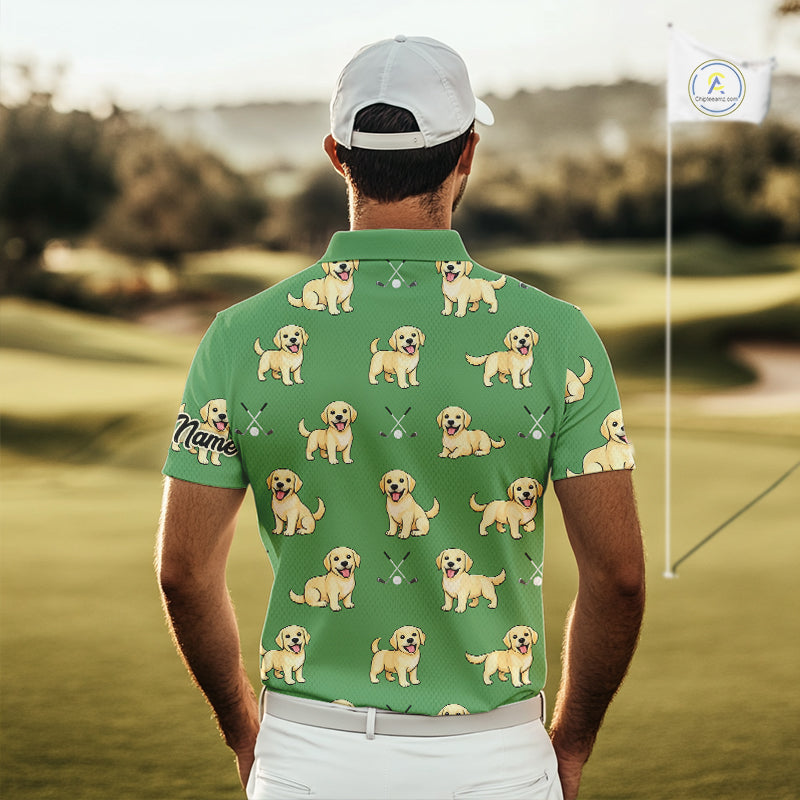 Mens Golf Polo Shirt Custom Funny Labrador Retriever Team Mens Golf Top, Dog Lover Gift NHN0215